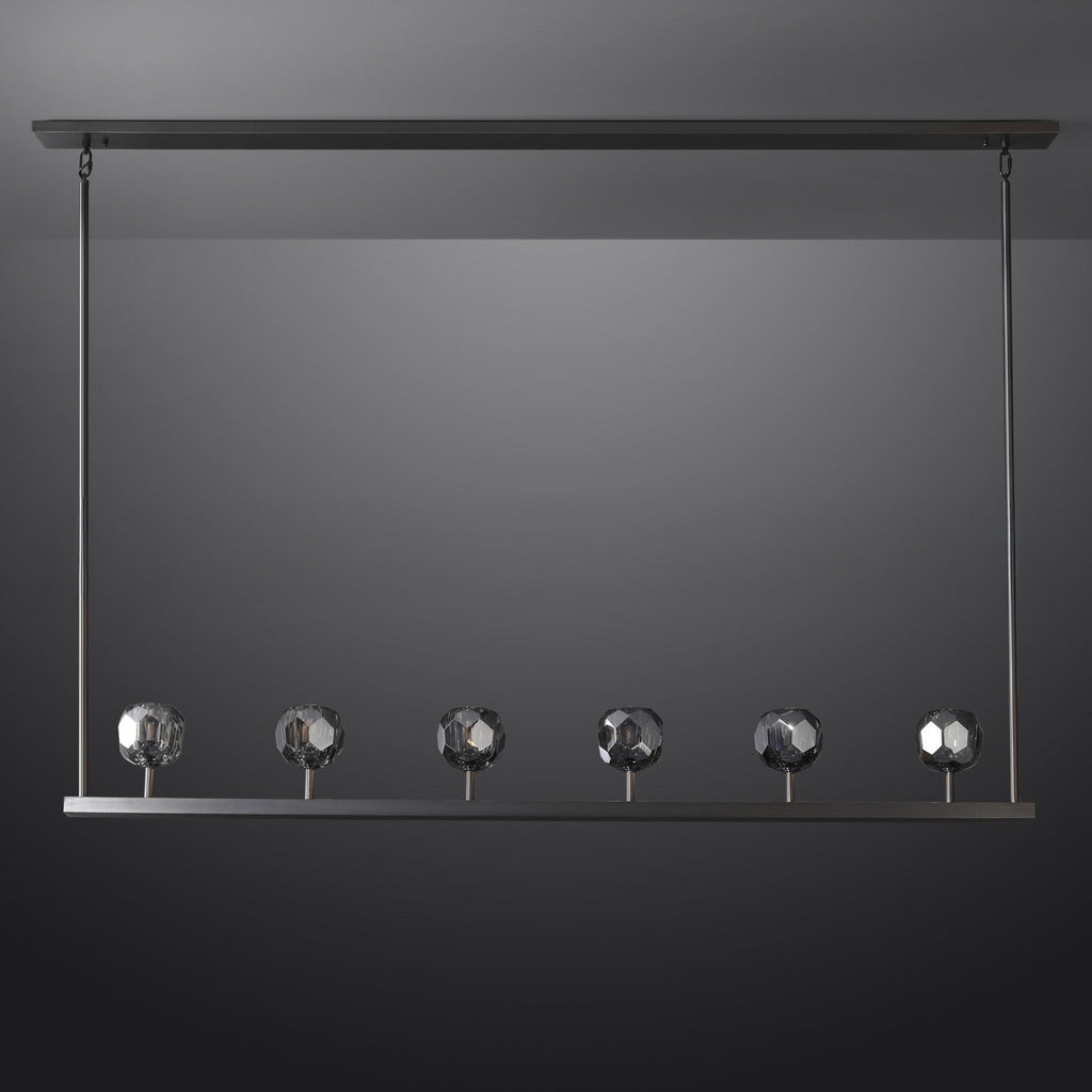 60 Inch Linear Smoked Crystal Globe Chandelier – Boule