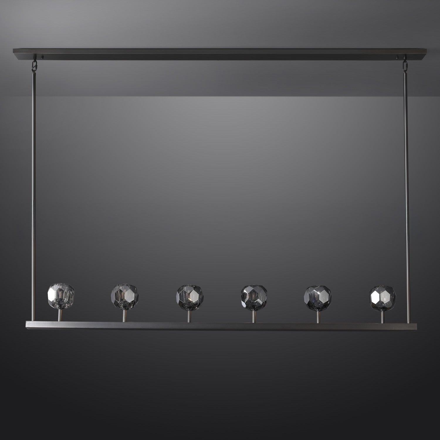 60 Inch Linear Smoked Crystal Globe Chandelier – Boule