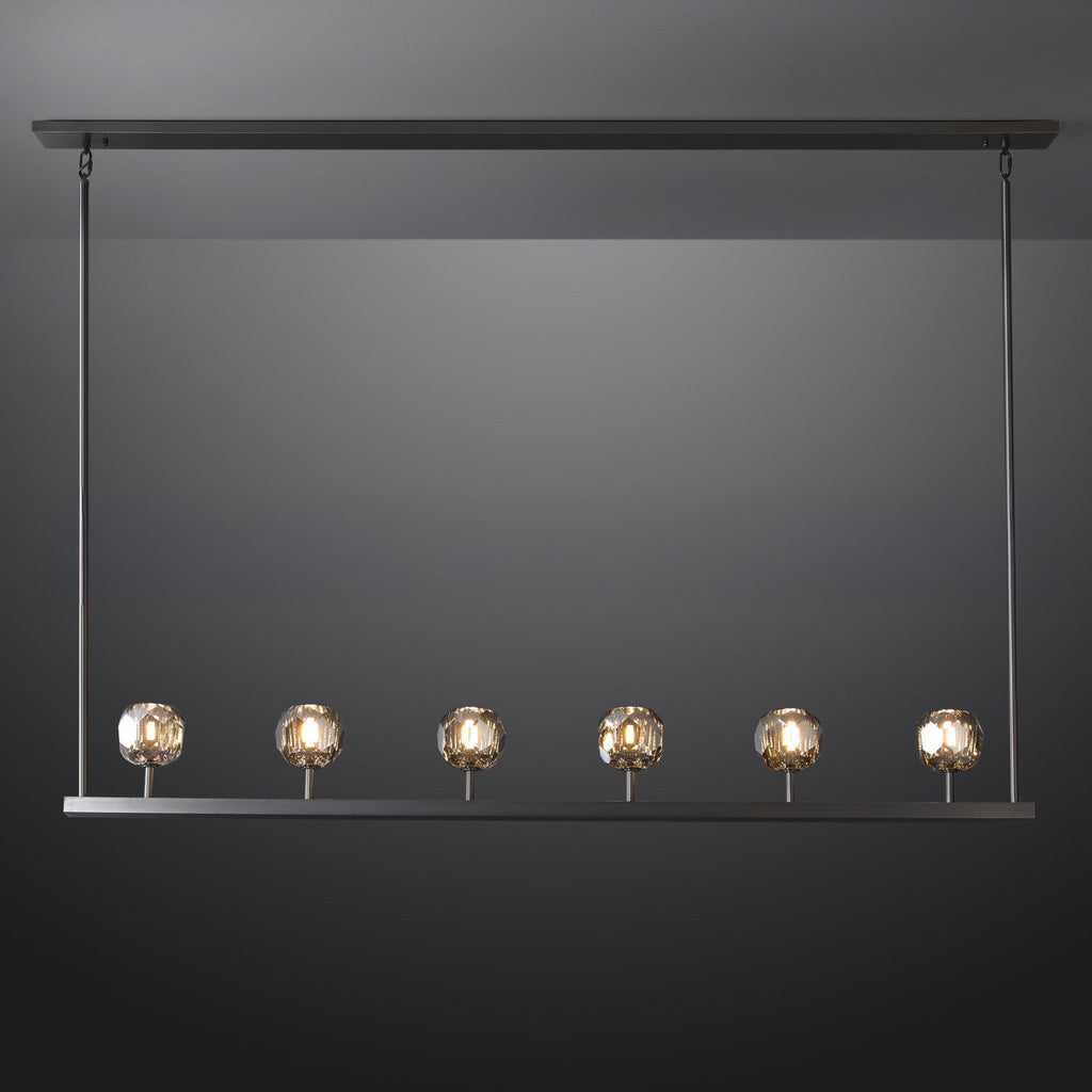 60 Inch Linear Smoked Crystal Globe Chandelier – Boule