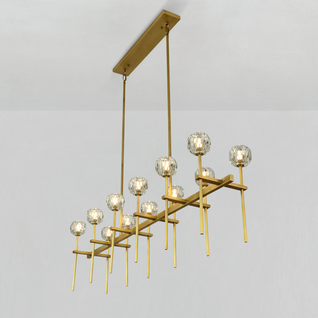 60 Inch Double Linear Crystal Globe Chandelier – Boule