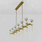 60 Inch Double Linear Crystal Globe Chandelier – Boule