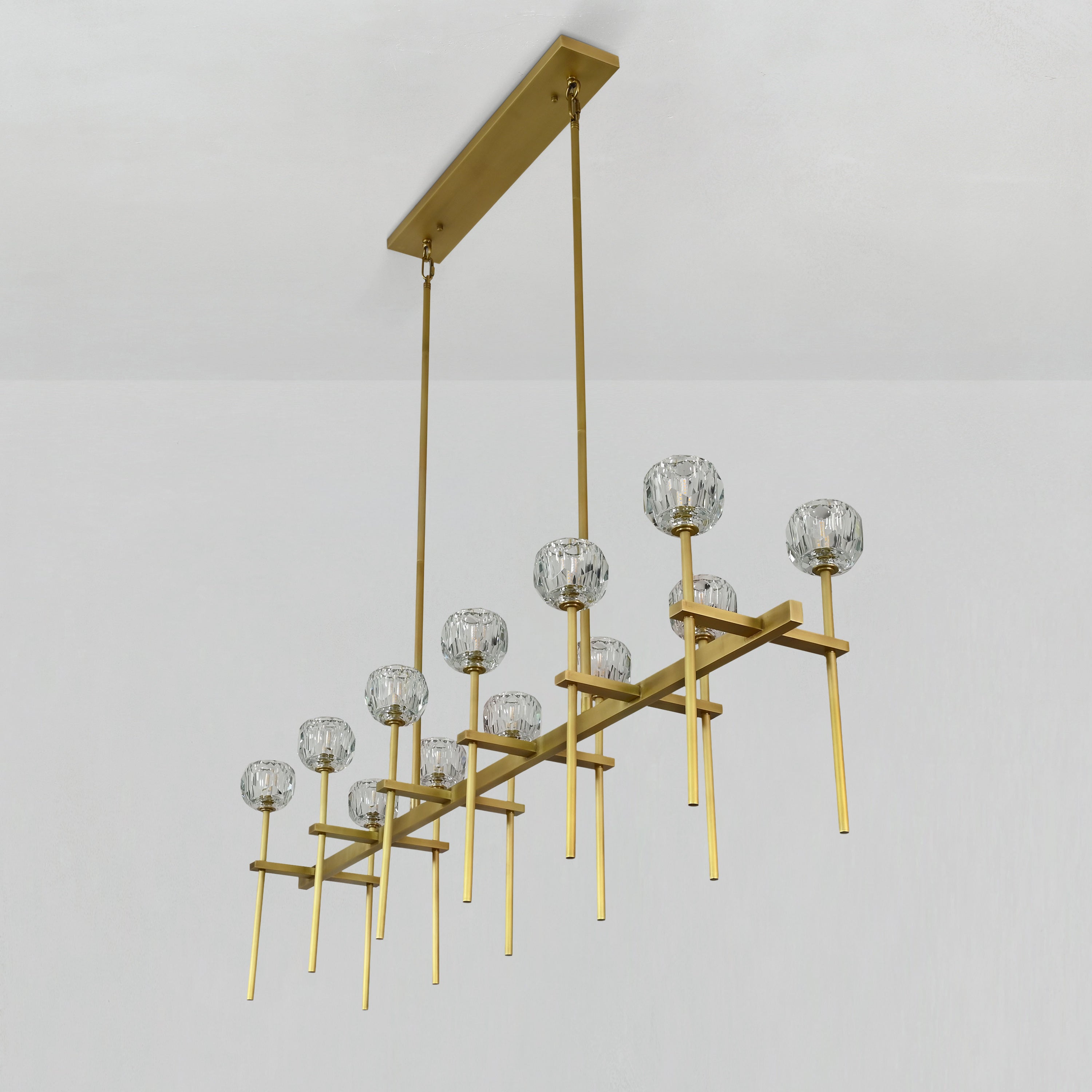 60 Inch Double Linear Crystal Globe Chandelier – Boule