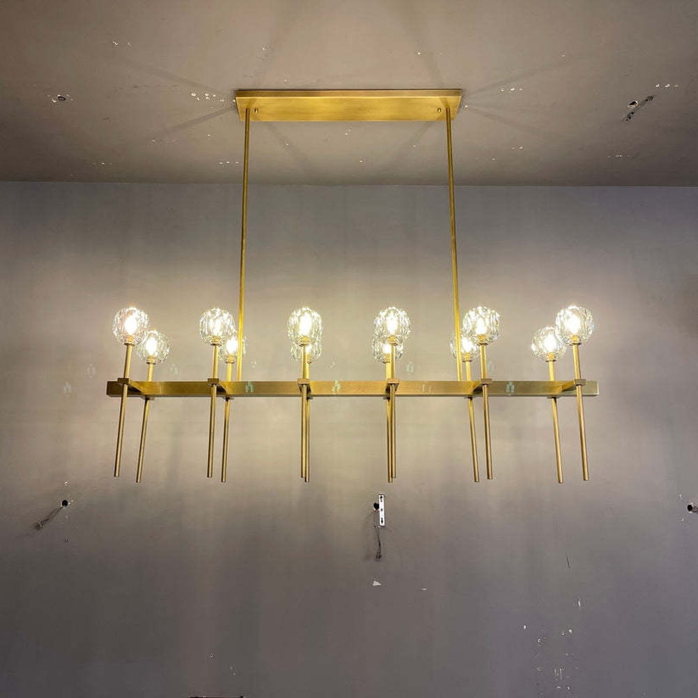 60 Inch Double Linear Crystal Globe Chandelier – Boule