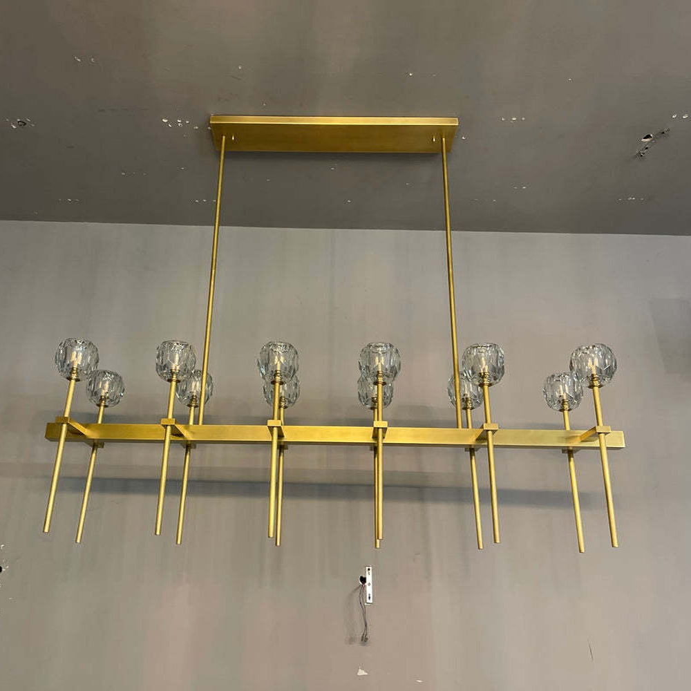 60 Inch Double Linear Crystal Globe Chandelier – Boule