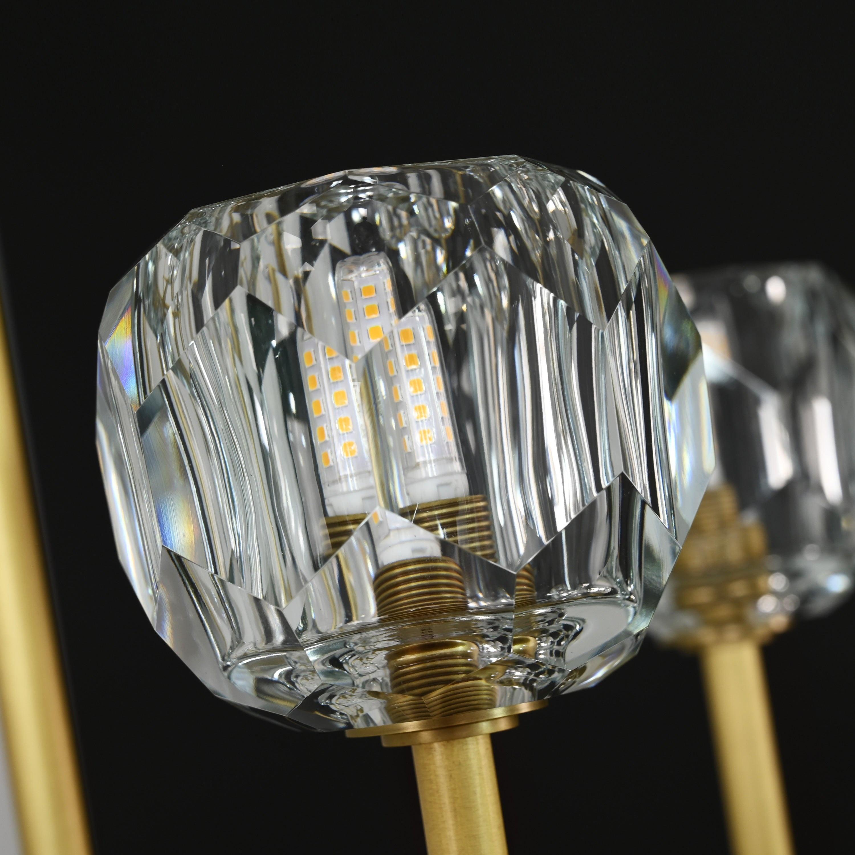 60 Inch Double Linear Crystal Globe Chandelier – Boule