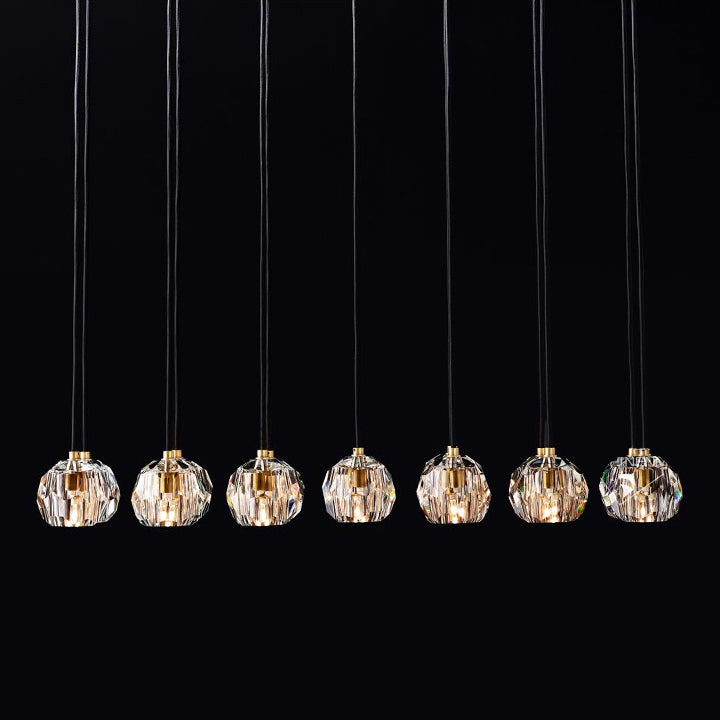 48 Inch Crystal Cluster Linear Chandelier – Boule