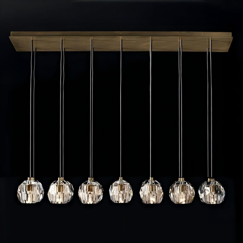 48 Inch Crystal Cluster Linear Chandelier – Boule