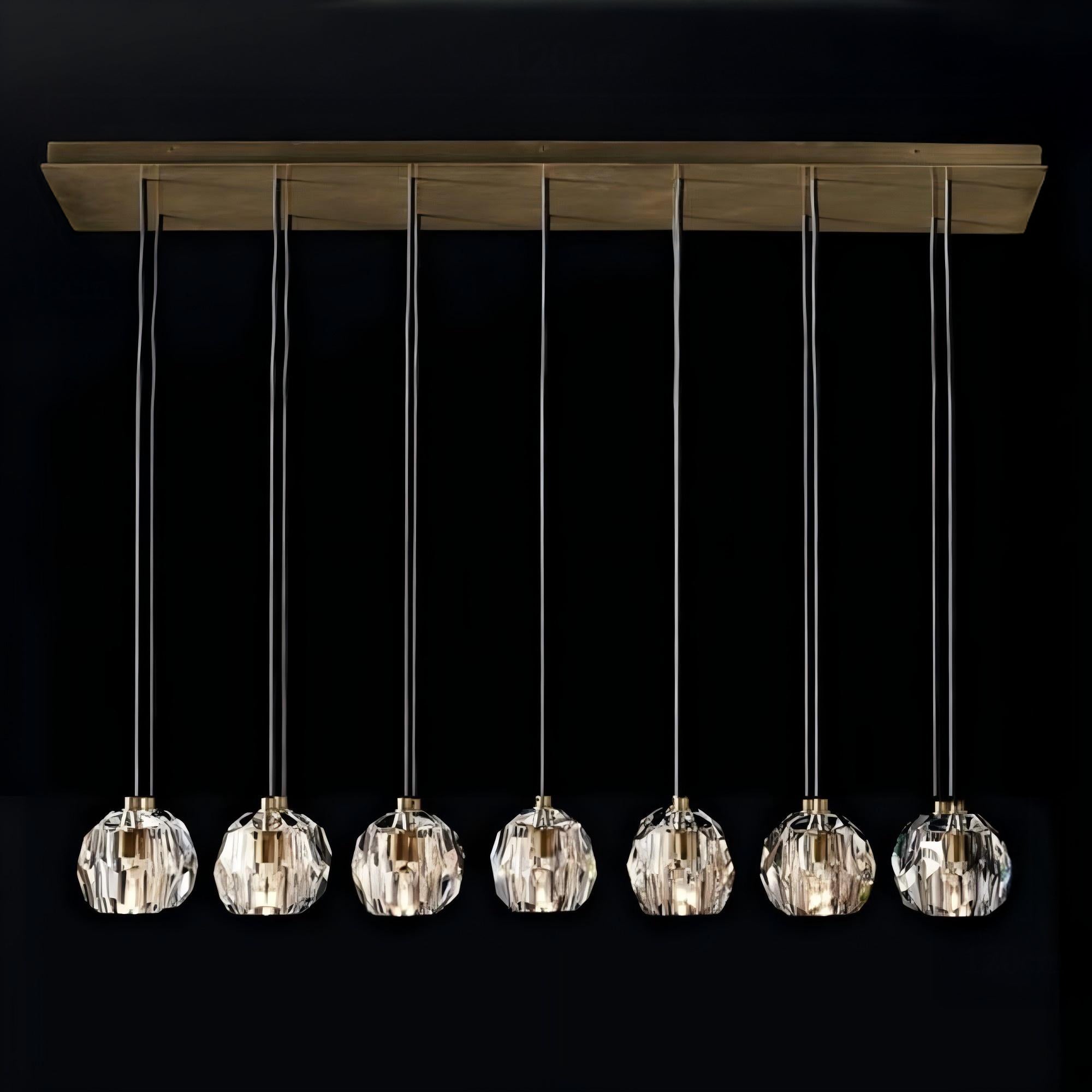 48 Inch Crystal Cluster Linear Chandelier – Boule