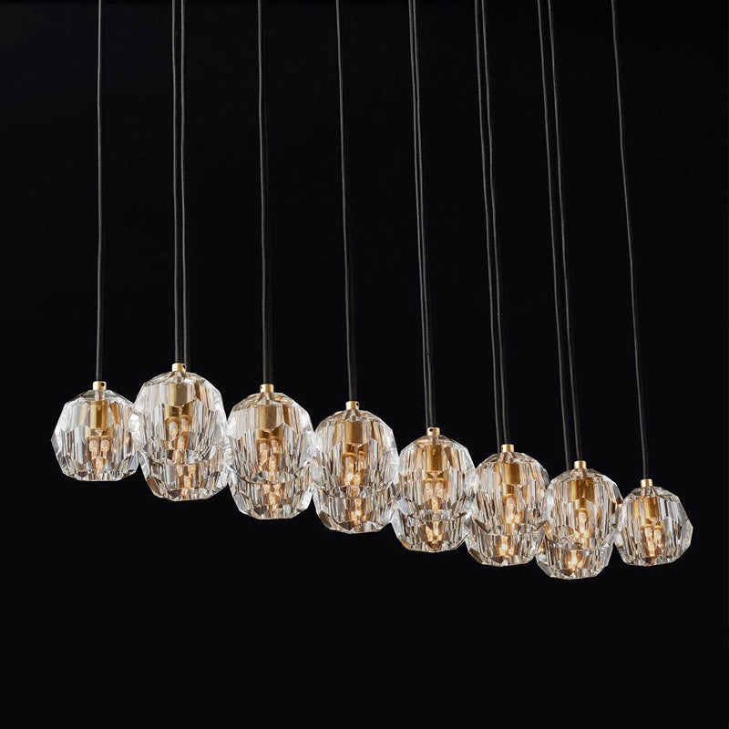 48 Inch Crystal Cluster Linear Chandelier – Boule