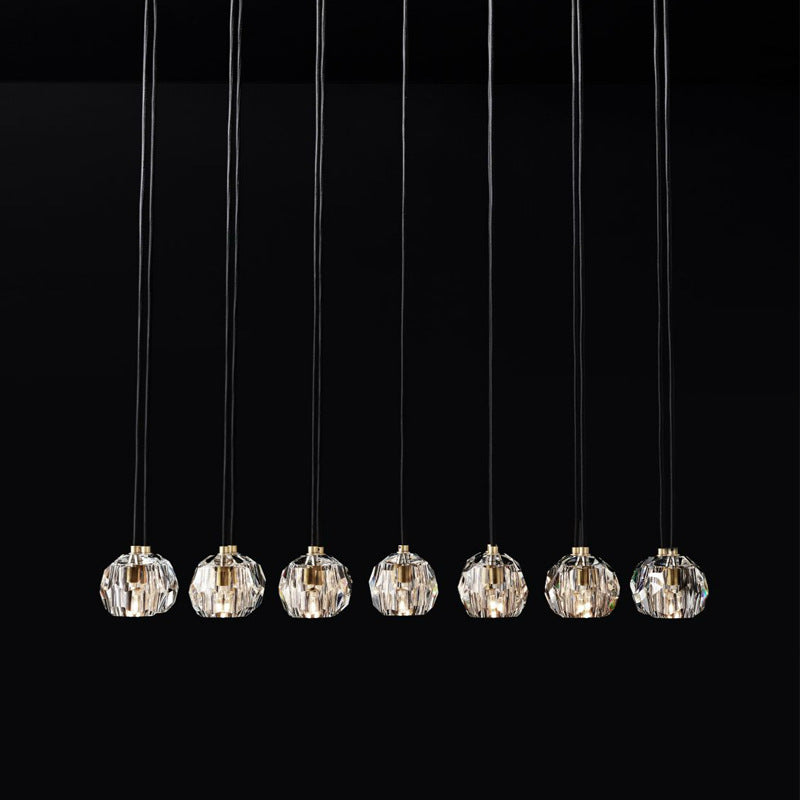 48 Inch Crystal Cluster Linear Chandelier – Boule