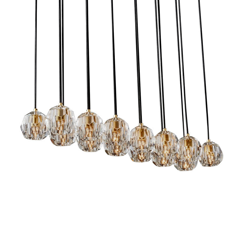 48 Inch Crystal Cluster Linear Chandelier – Boule