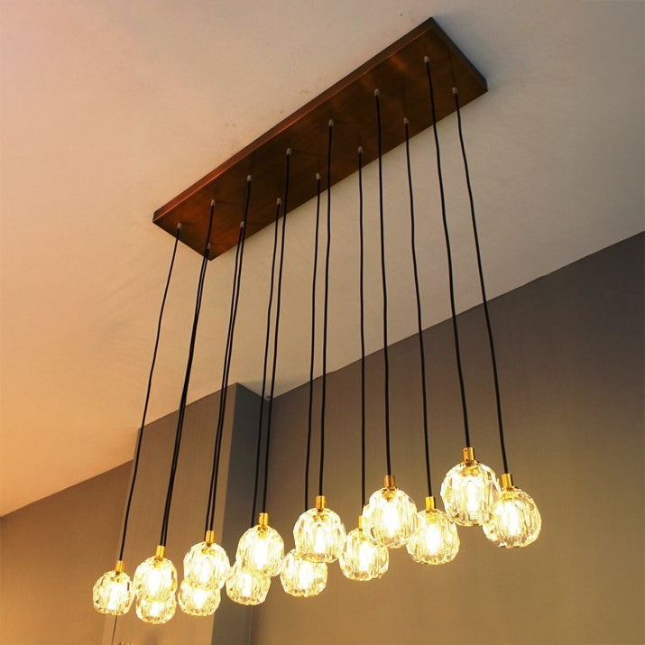 48 Inch Crystal Cluster Linear Chandelier – Boule