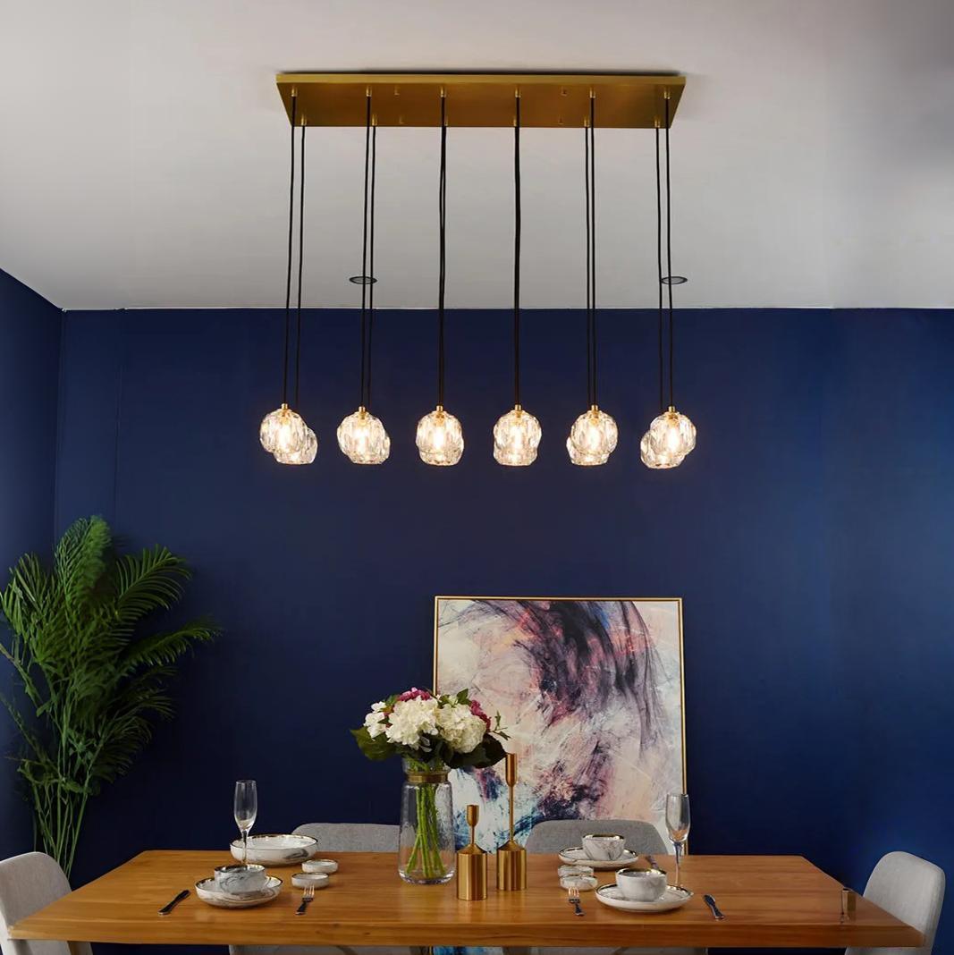 48 Inch Globe Crystal Cluster Linear Chandelier – Boule