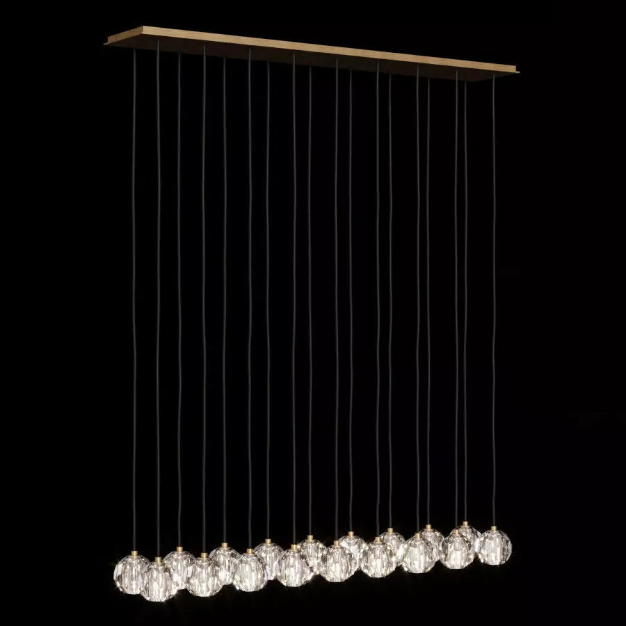 60 Inch Crystal Cluster Linear Chandelier – Boule