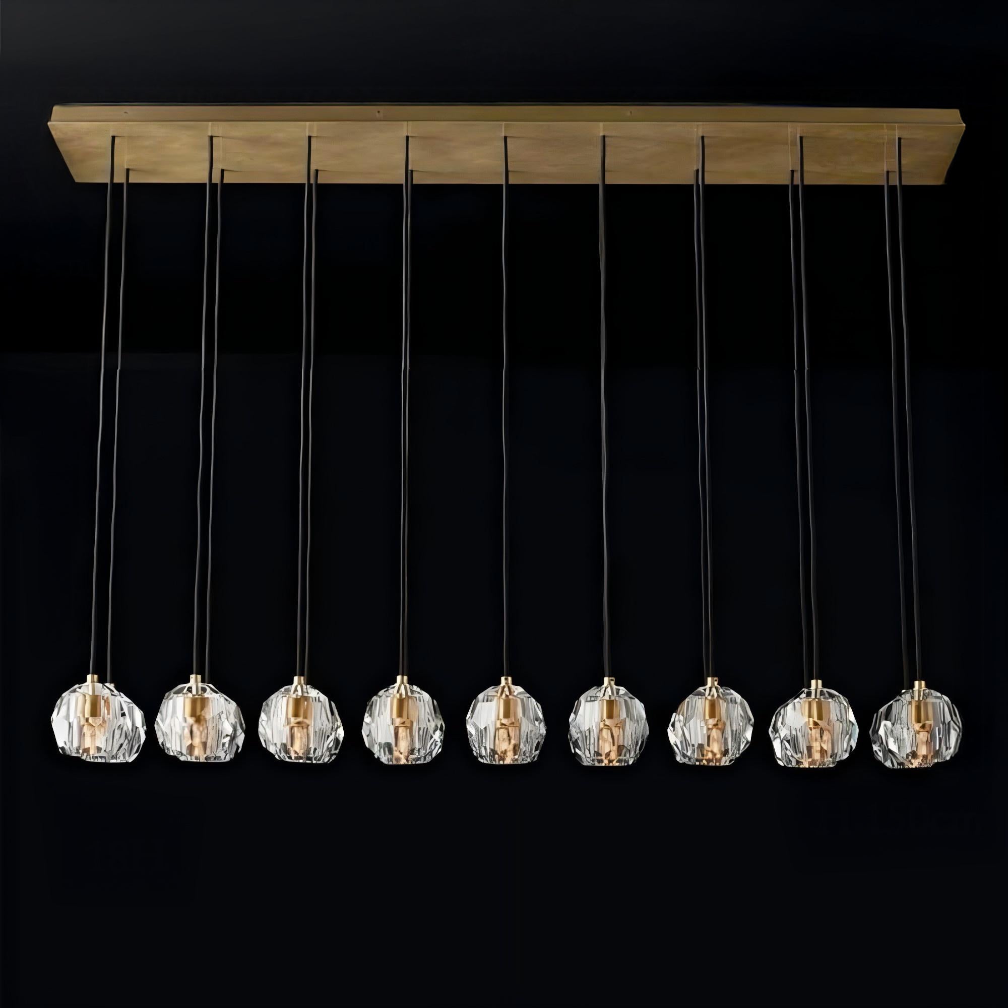 60 Inch Crystal Cluster Linear Chandelier – Boule