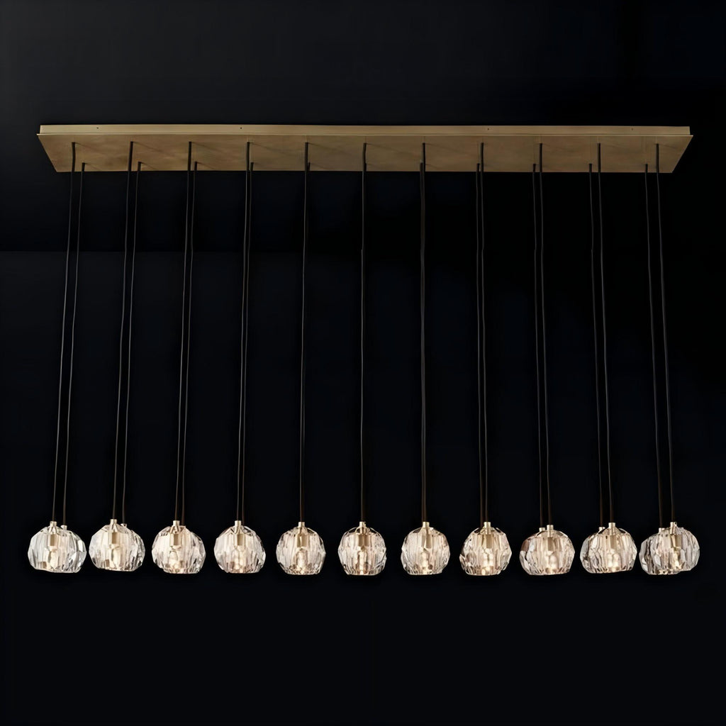 72 Inch Crystal Cluster Linear Chandelier – Boule