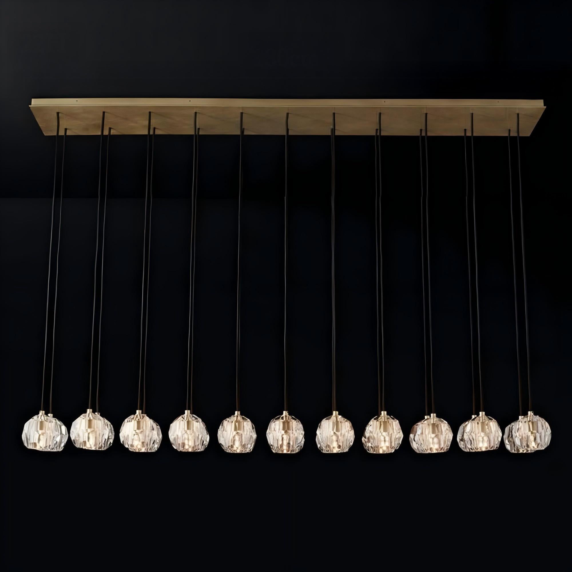72 Inch Crystal Cluster Linear Chandelier – Boule