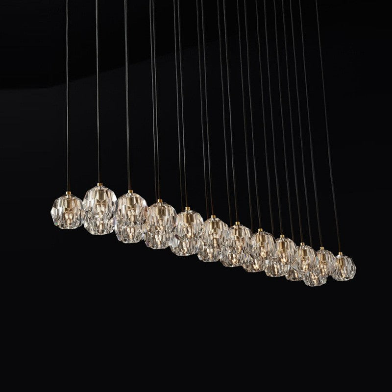 72 Inch Crystal Cluster Linear Chandelier – Boule
