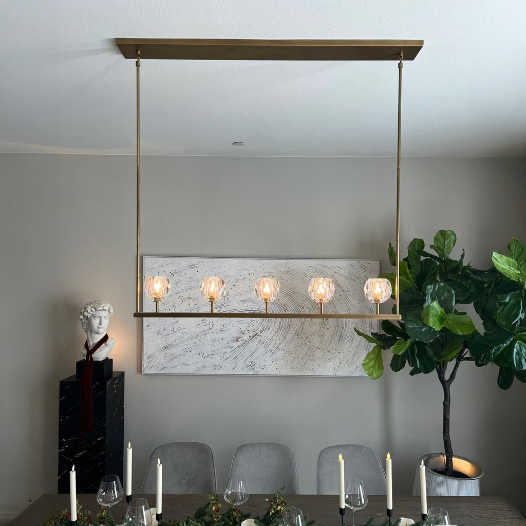 48 Inch Linear Crystal Globe Chandelier – Boule