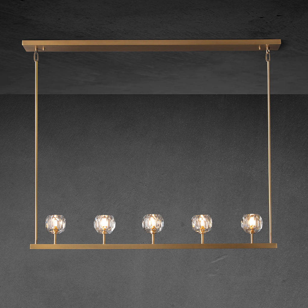 48 Inch Linear Crystal Globe Chandelier – Boule