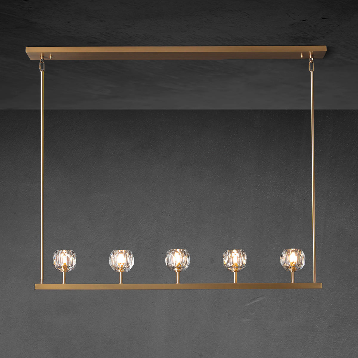 48 Inch Linear Crystal Globe Chandelier – Boule