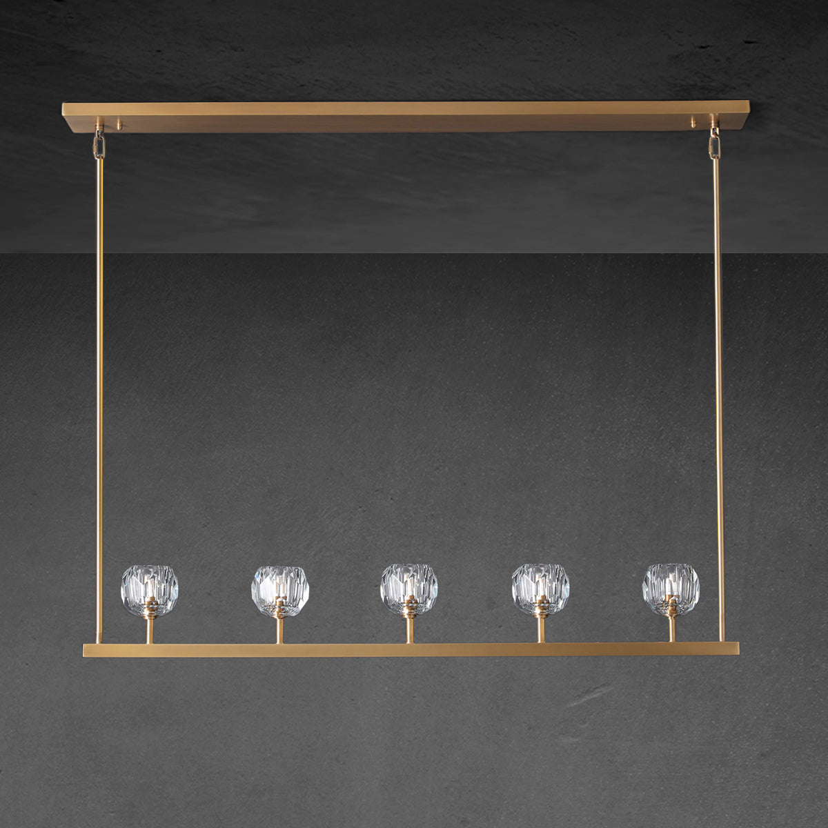 48 Inch Linear Crystal Globe Chandelier – Boule