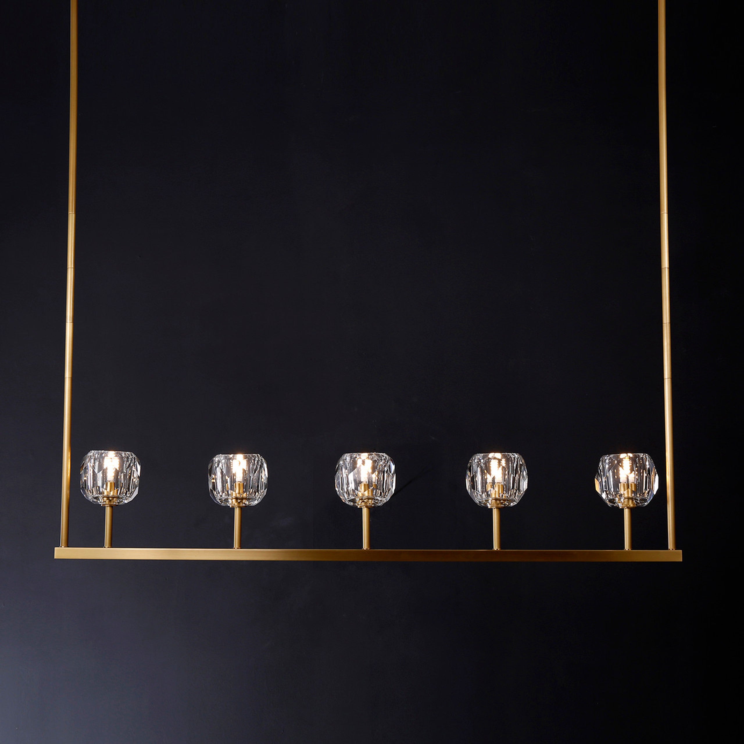 48 Inch Crystal Globe Linear Chandelier – Boule
