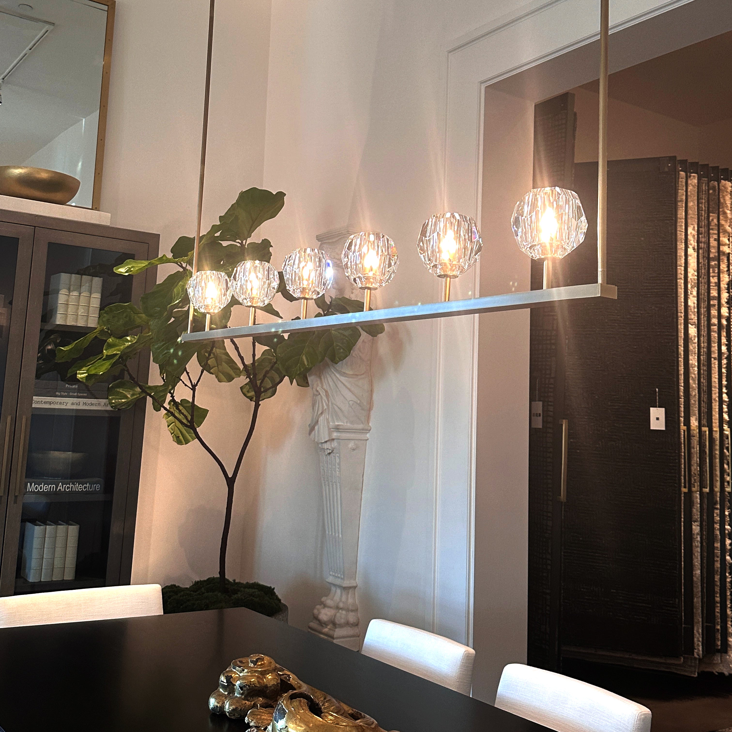 60 Inch Linear Crystal Globe Chandelier – Boule