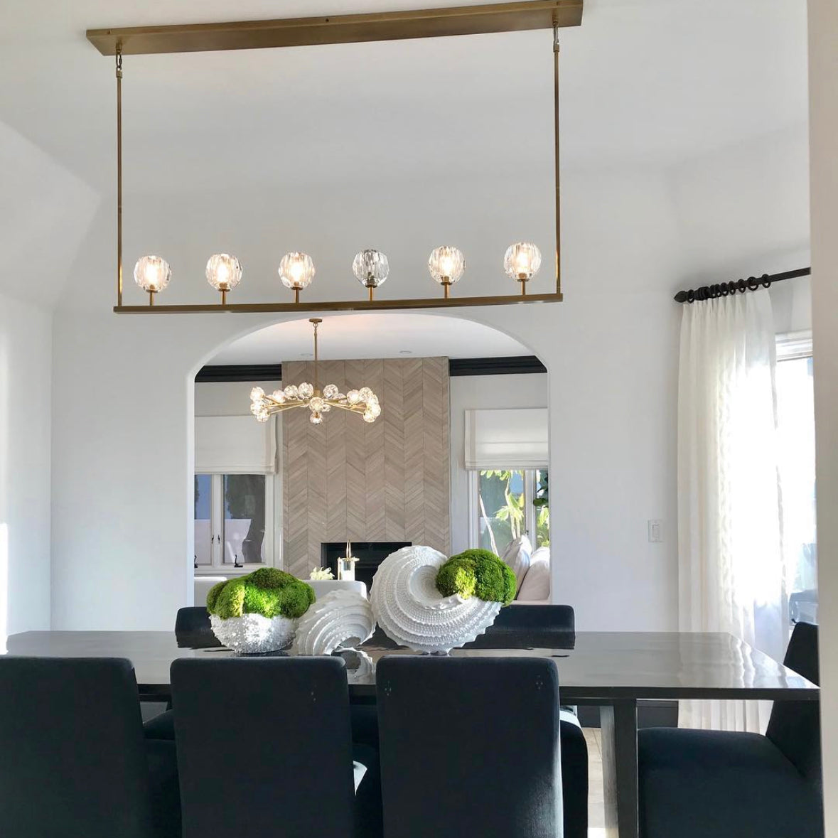 60 Inch Linear Crystal Globe Chandelier – Boule