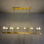 60 Inch Double Linear Smoked Crystal Globe Chandelier – Boule