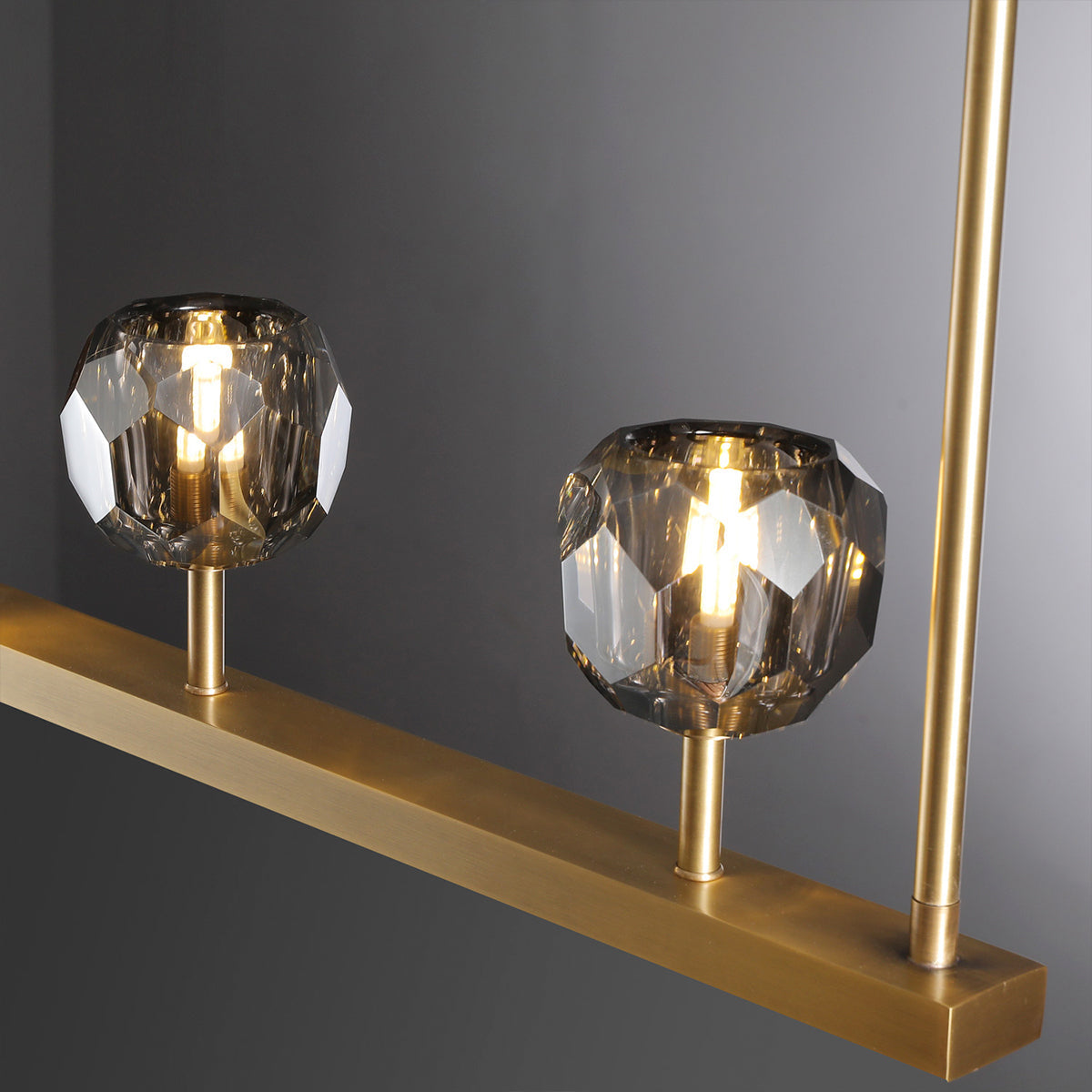 48 Inch Smoked Crystal Globe Linear Chandelier – Boule