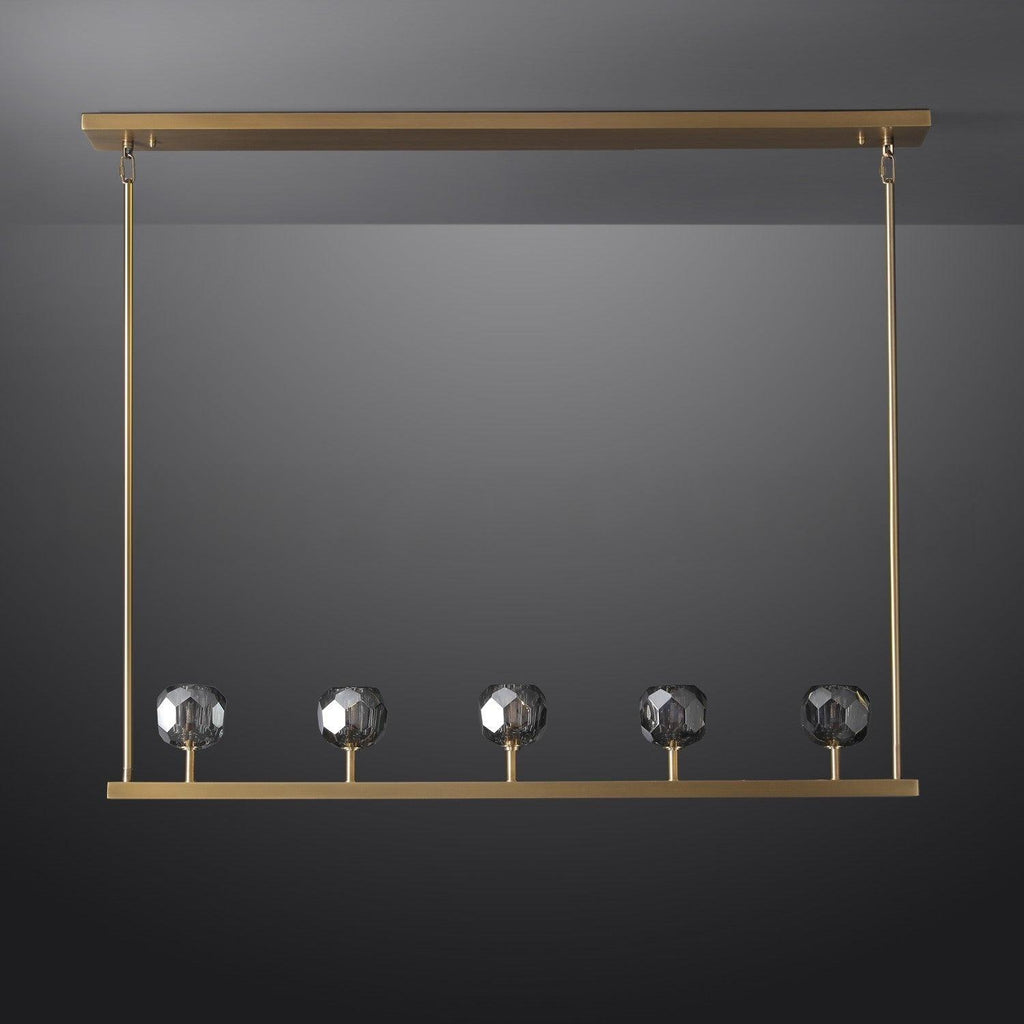 48 Inch Linear Smoked Crystal Globe Chandelier – Boule