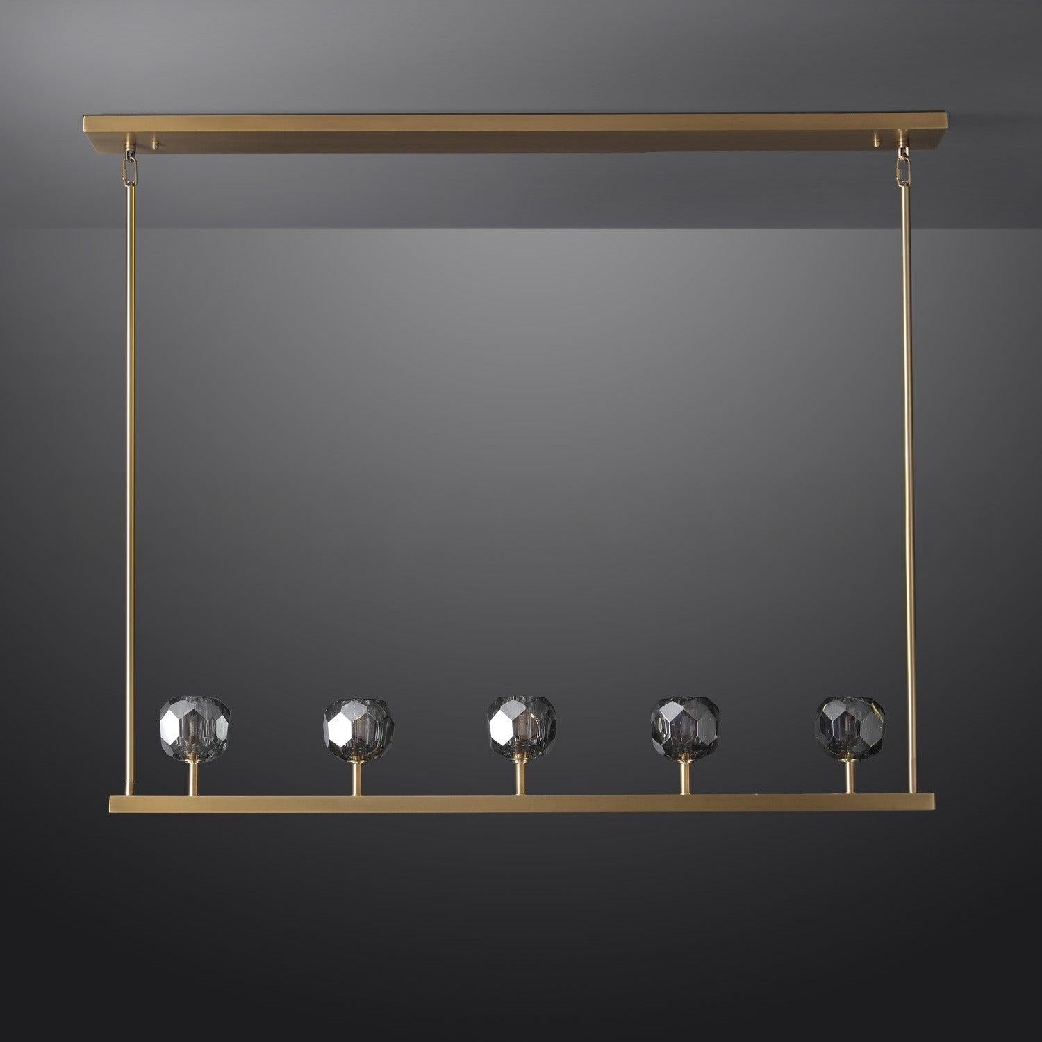 48 Inch Linear Smoked Crystal Globe Chandelier – Boule