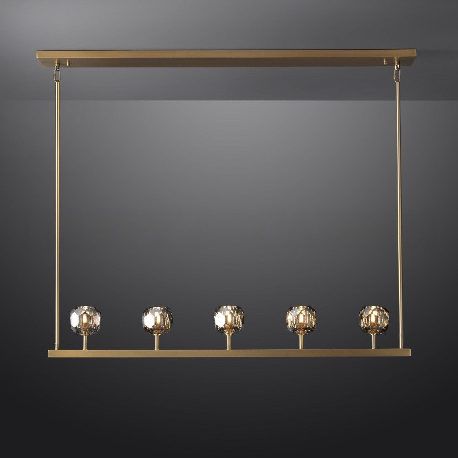 48 Inch Linear Smoked Crystal Globe Chandelier – Boule