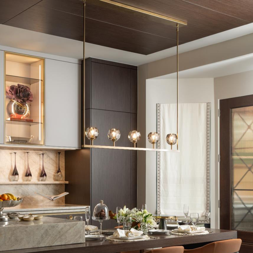 48 Inch Globe Smoked Crystal Linear Chandelier – Boule