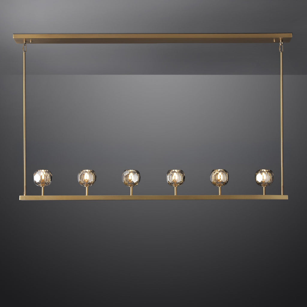 60 Inch Linear Smoked Crystal Globe Chandelier – Boule