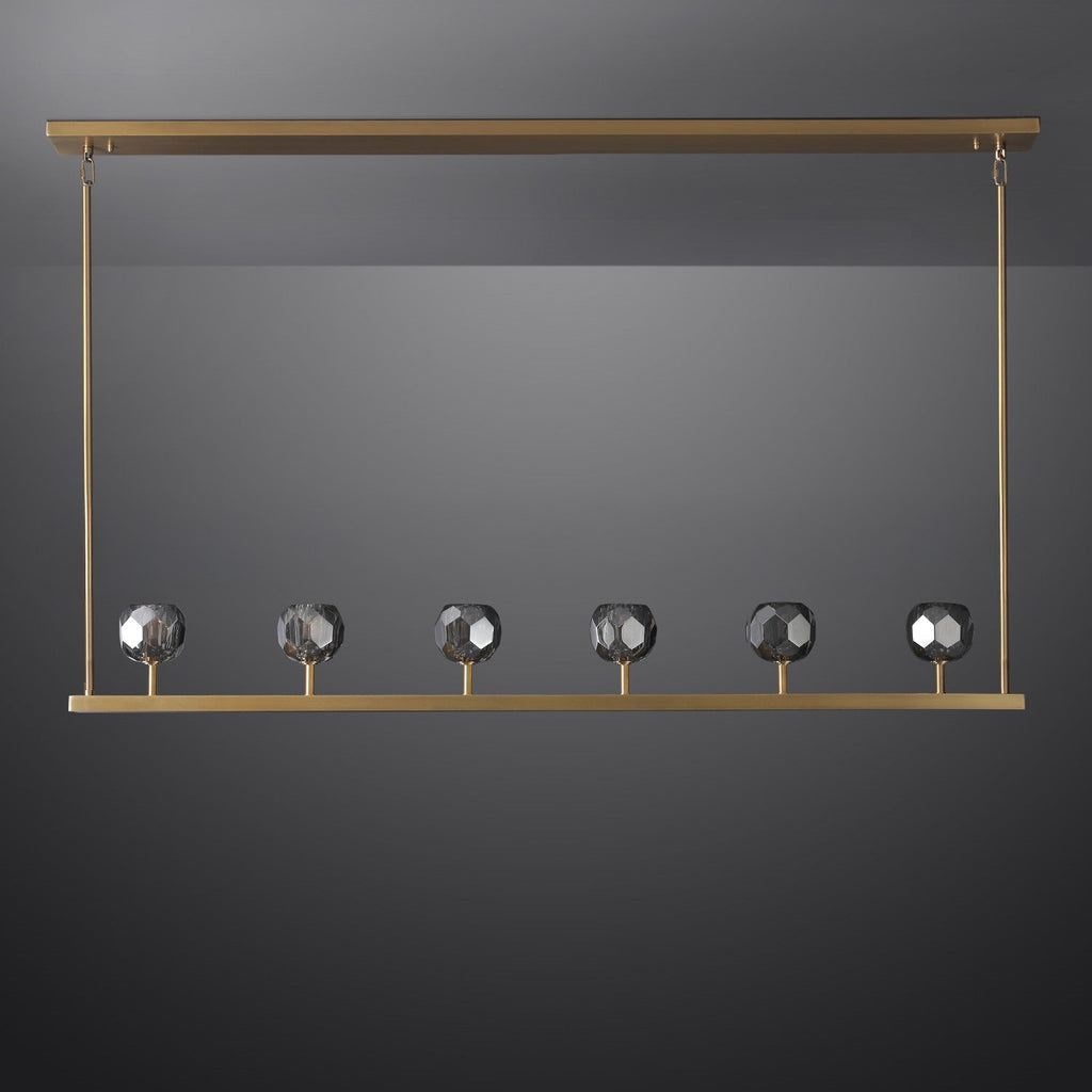 60 Inch Linear Smoked Crystal Globe Chandelier – Boule