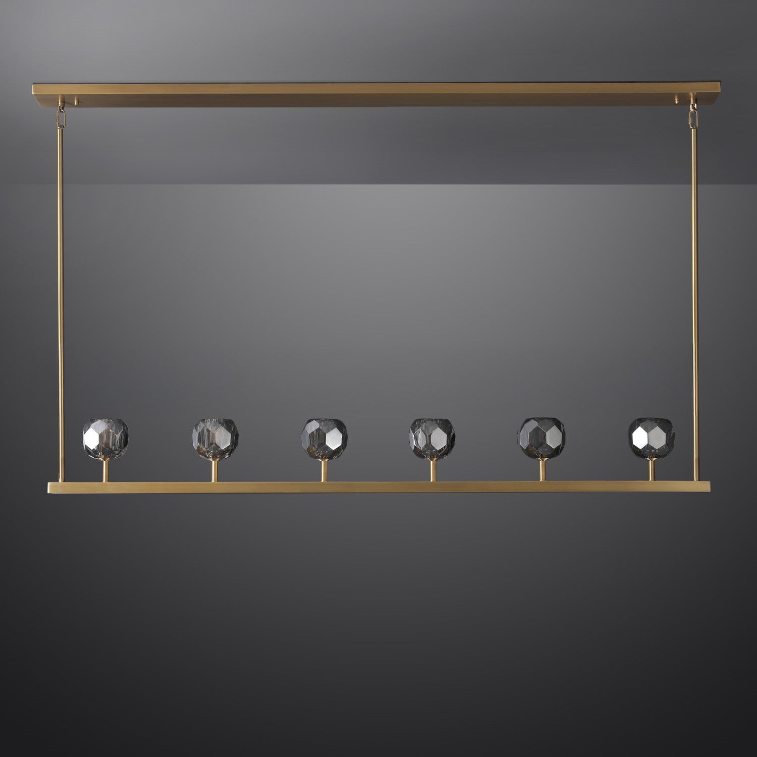 60 Inch Linear Smoked Crystal Globe Chandelier – Boule