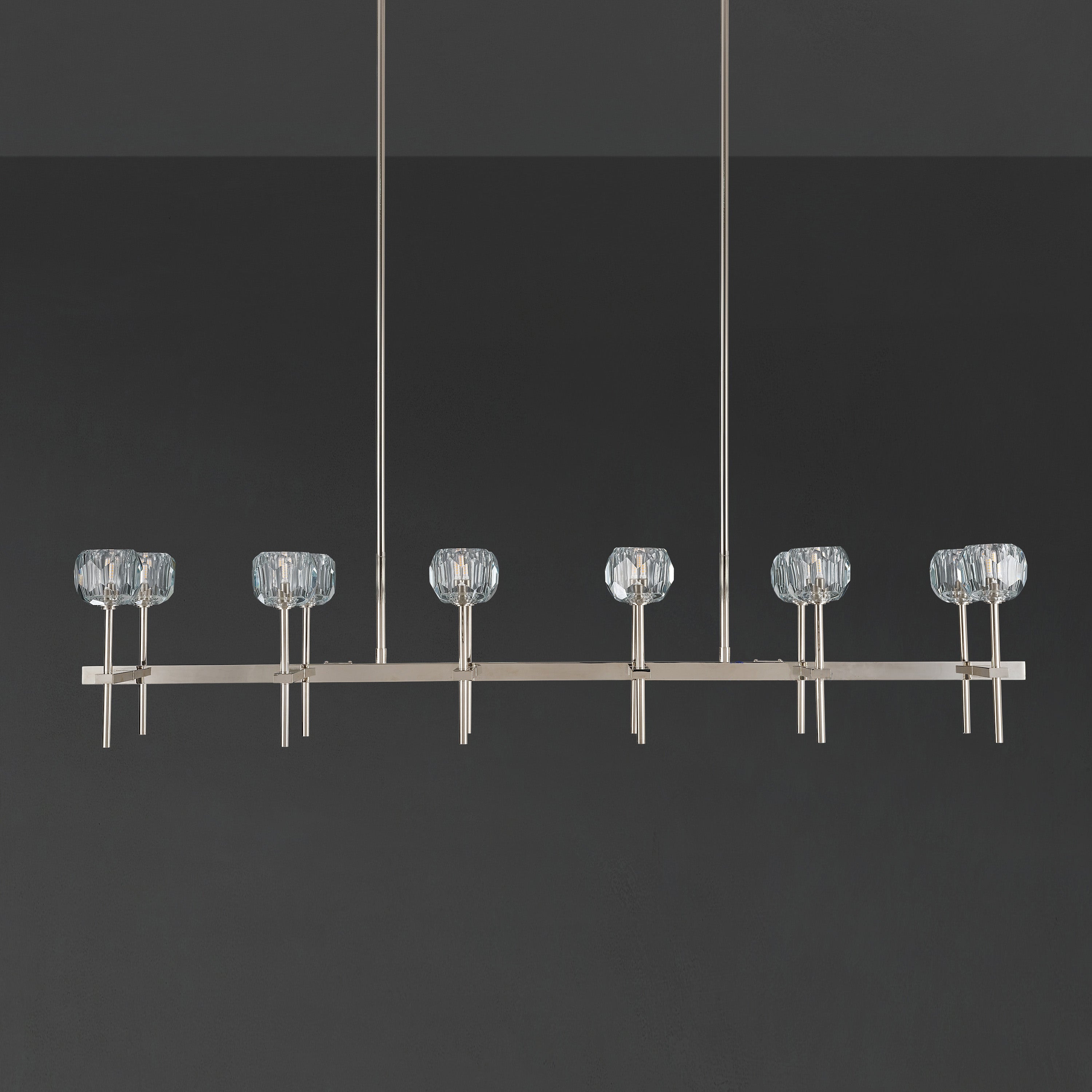 60 Inch Double Linear Crystal Globe Chandelier – Boule