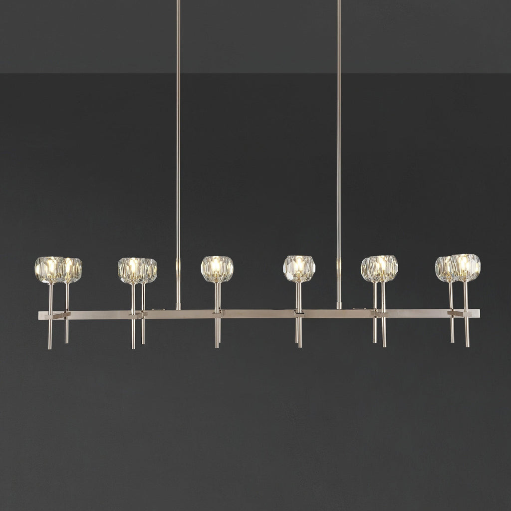 60 Inch Double Linear Crystal Globe Chandelier – Boule