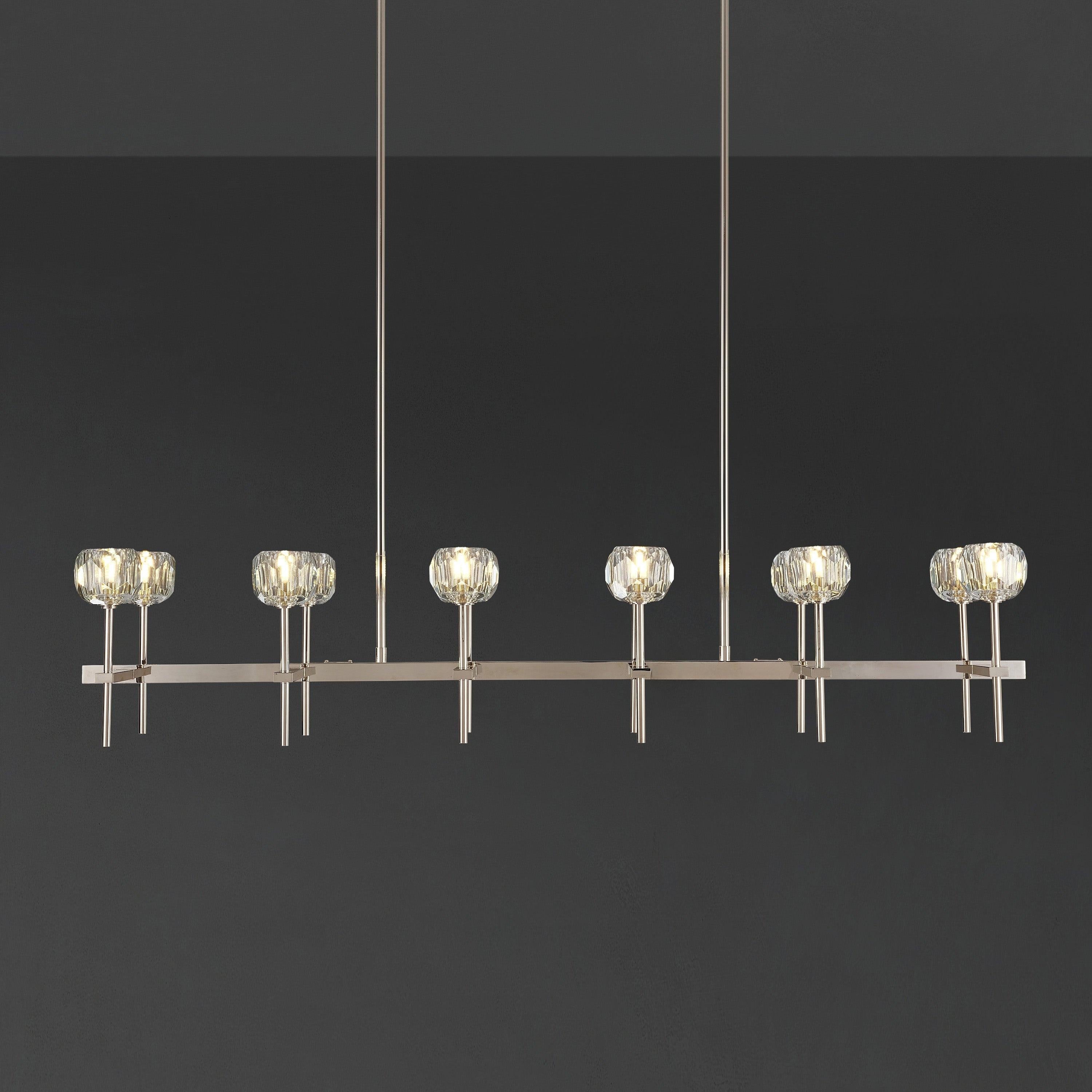 60 Inch Double Linear Crystal Globe Chandelier – Boule