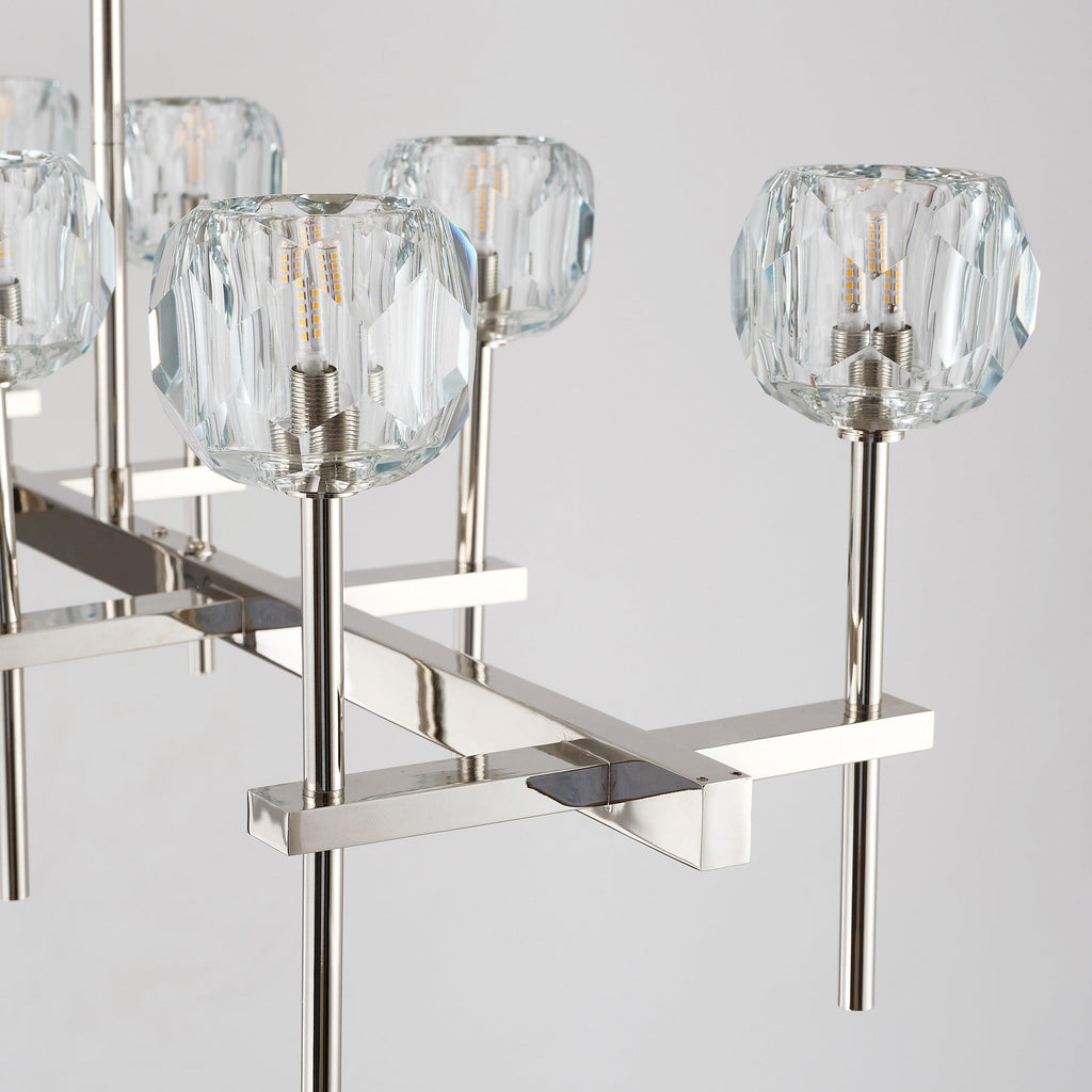 60 Inch Double Linear Crystal Globe Chandelier – Boule
