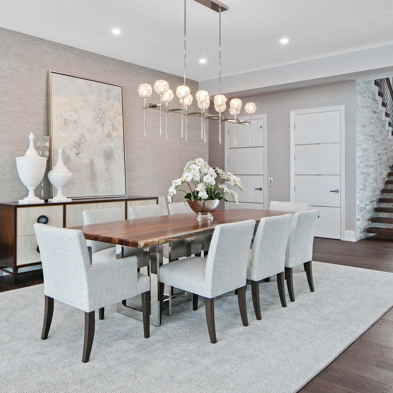 60 Inch Globe Crystal Double Linear Chandelier – Boule