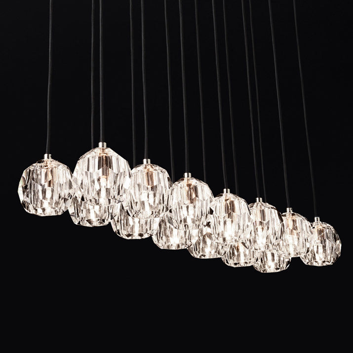48 Inch Crystal Cluster Linear Chandelier – Boule
