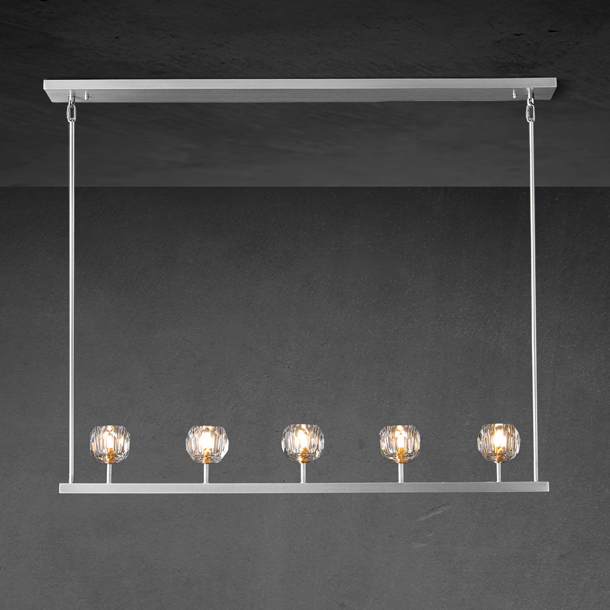 48 Inch Linear Crystal Globe Chandelier – Boule
