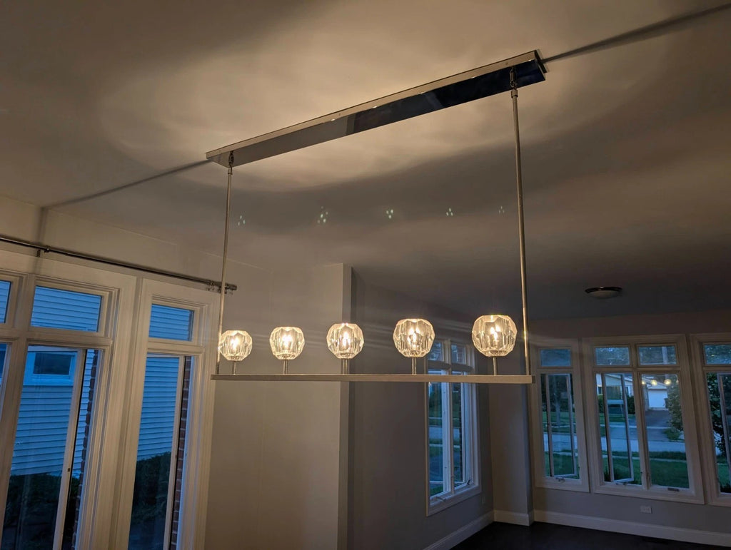 48 Inch Linear Crystal Globe Chandelier – Boule