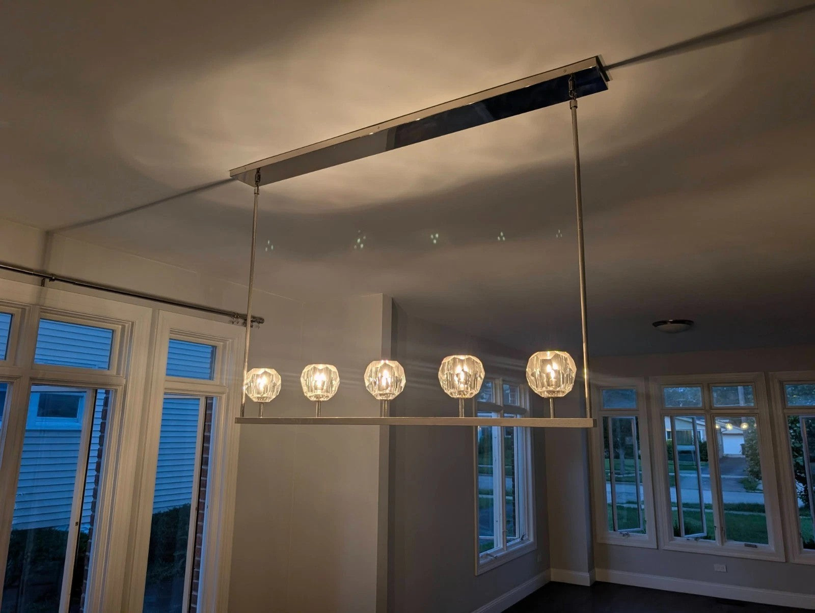 48 Inch Linear Crystal Globe Chandelier – Boule