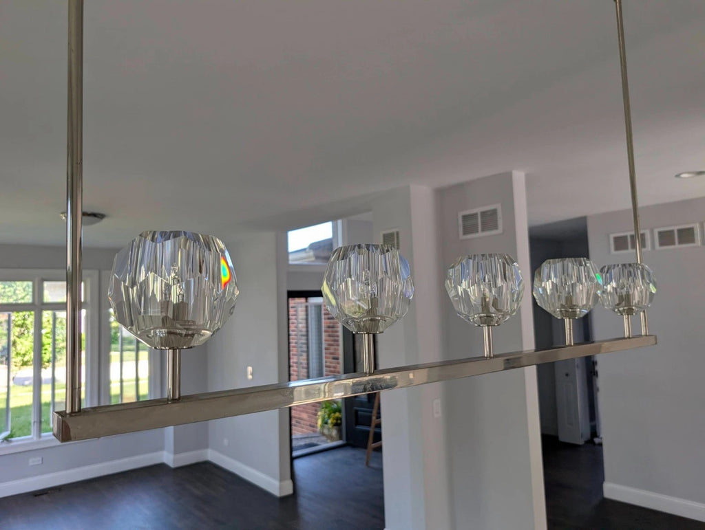 48 Inch Linear Crystal Globe Chandelier – Boule