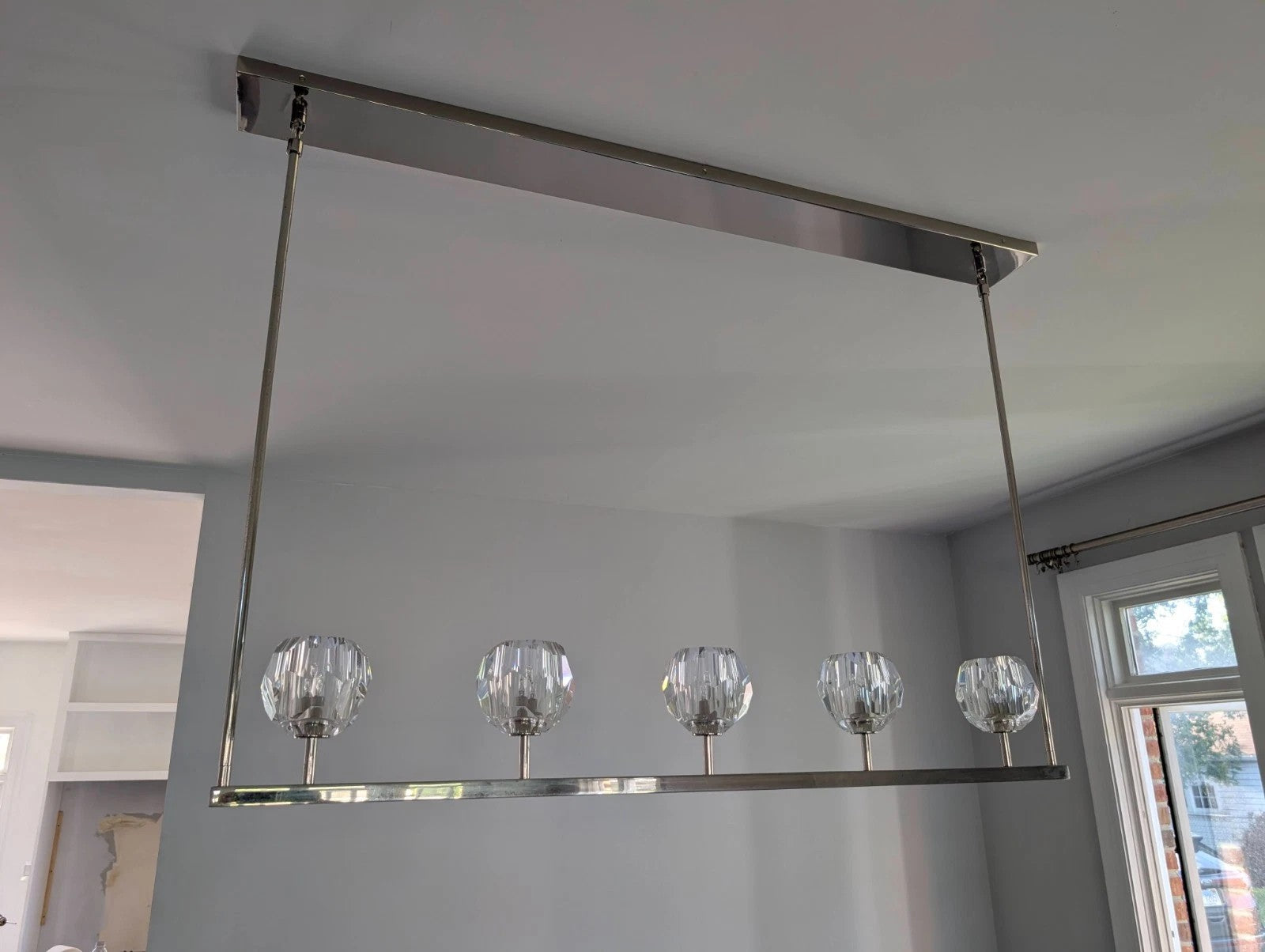 48 Inch Linear Crystal Globe Chandelier – Boule