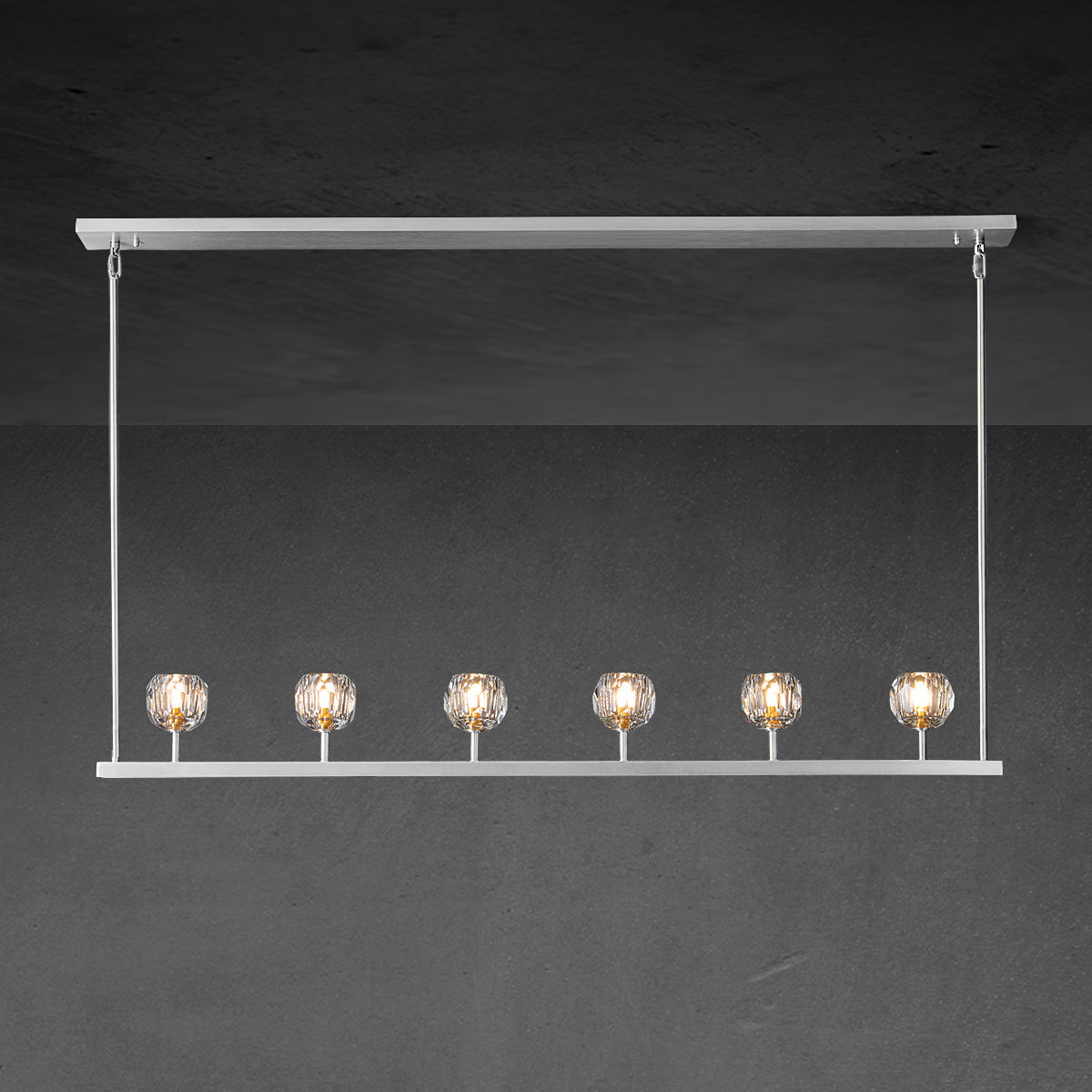 60 Inch Linear Crystal Globe Chandelier – Boule